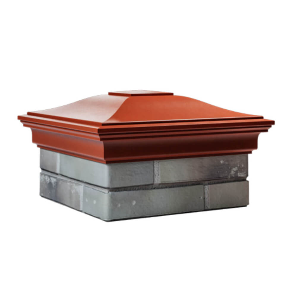 Колпак Zking Монблан Красный на столб 1.5х1.5 еврокирпича 0.7НФ (355х355мм) в Мичуринске фото