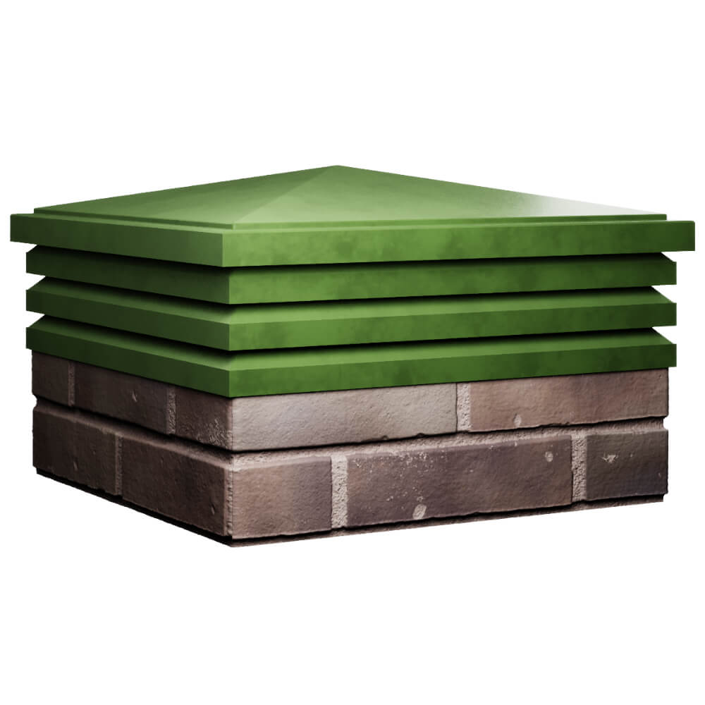 Колпак Zking Бона ХайТек Зеленый на столб 2х2 кирпича (513х513мм) в Мичуринске фото