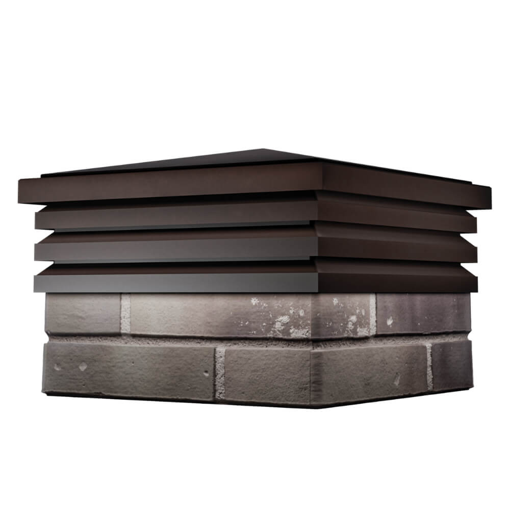 Колпак Zking Бона ХайТек Коричневый на столб 1.5х1.5 кирпича (385х385мм) в Мичуринске фото