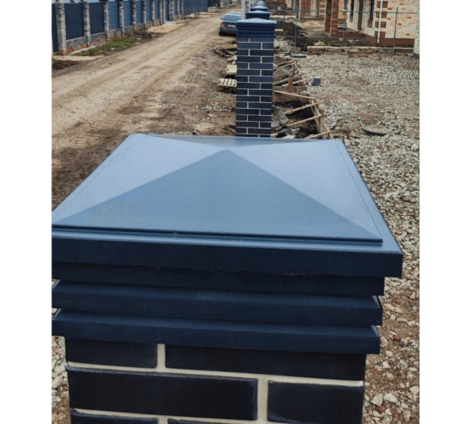 Колпак Zking Бона ХайТек Серый на столб 1.5х1.5 кирпича (385х385мм) в Мичуринске фото