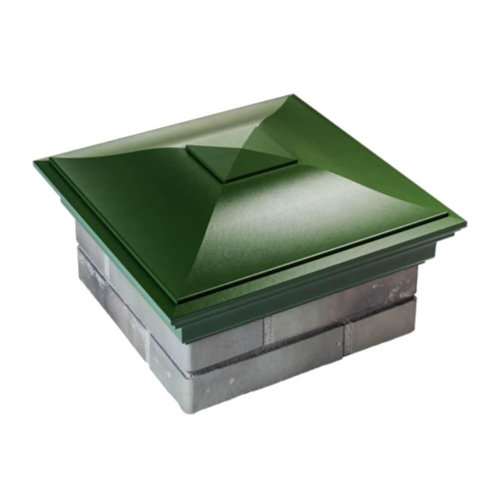 Колпак Zking Монблан Зеленый на столб 1.5х1.5 еврокирпича 0.7НФ (355х355мм) в Мичуринске фото