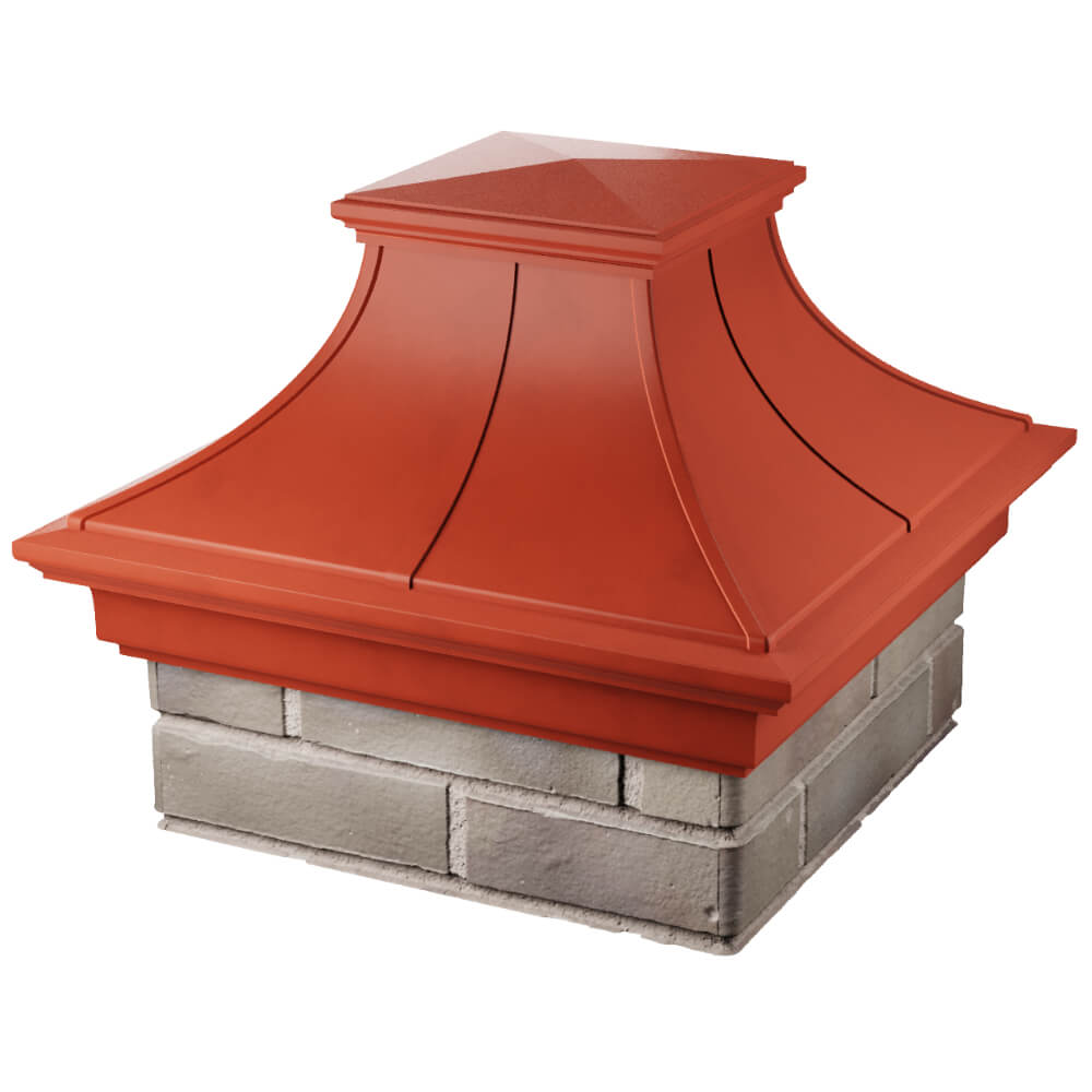 Колпак Zking Монблан Премиум Красный на столб 1.5х1.5 кирпича (385х385мм) в Мичуринске фото