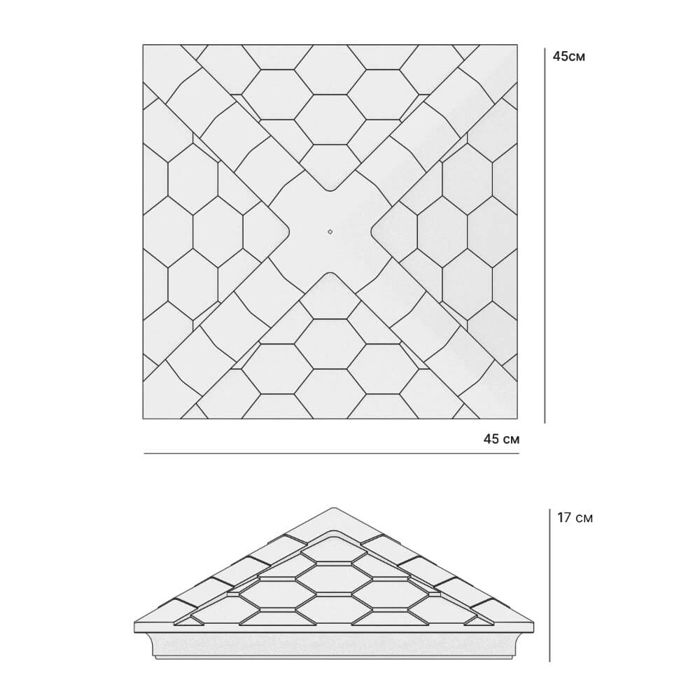 Колпак Zking Эверест Серый на столб 1.5х1.5 кирпича (390х390мм) в Мичуринске фото