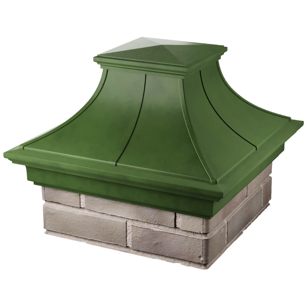Колпак Zking Монблан Премиум Зеленый на столб 1.5х1.5 кирпича (385х385мм) в Мичуринске фото