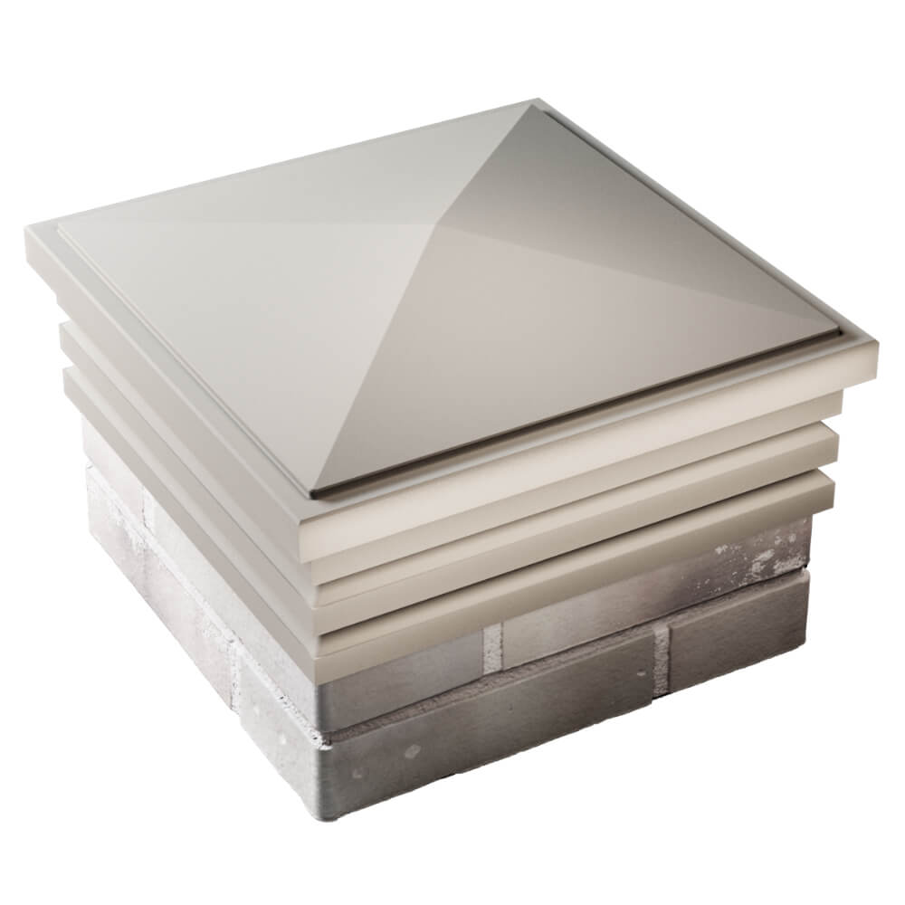 Колпак Zking Бона ХайТек Бежевый на столб 1.5х1.5 кирпича (385х385мм) в Мичуринске фото