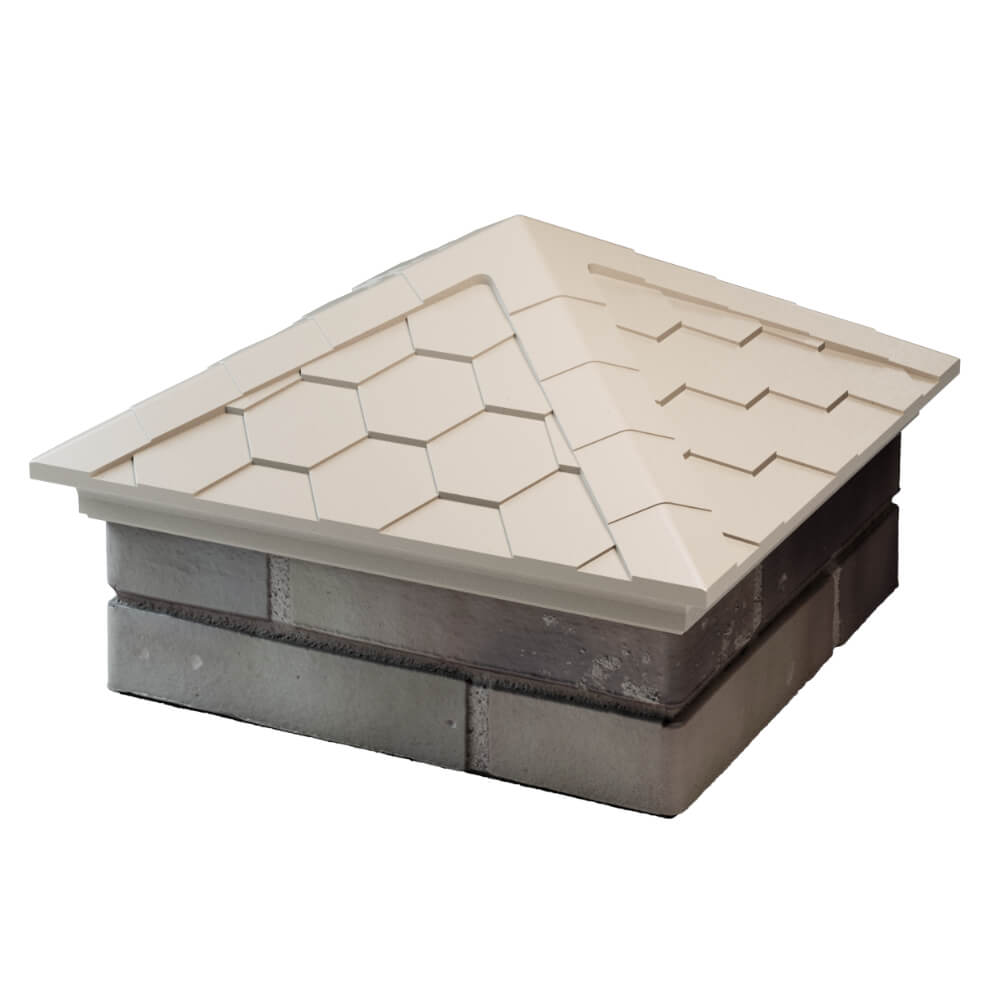 Колпак Zking Эверест Бежевый на столб 1.5х1.5 кирпича (390х390мм) в Мичуринске фото