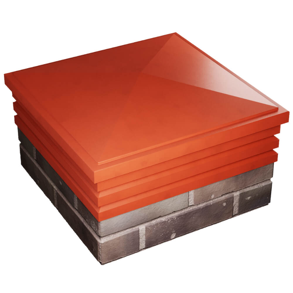 Колпак Zking Бона ХайТек Красный на столб 2х2 кирпича (513х513мм) в Мичуринске фото