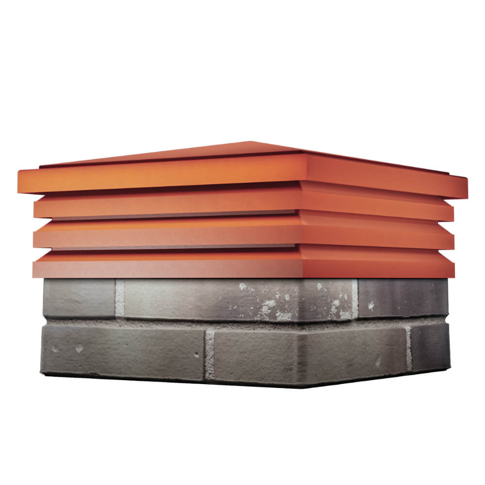 Колпак Zking Бона ХайТек Красный на столб 1.5х1.5 кирпича (385х385мм) в Мичуринске фото