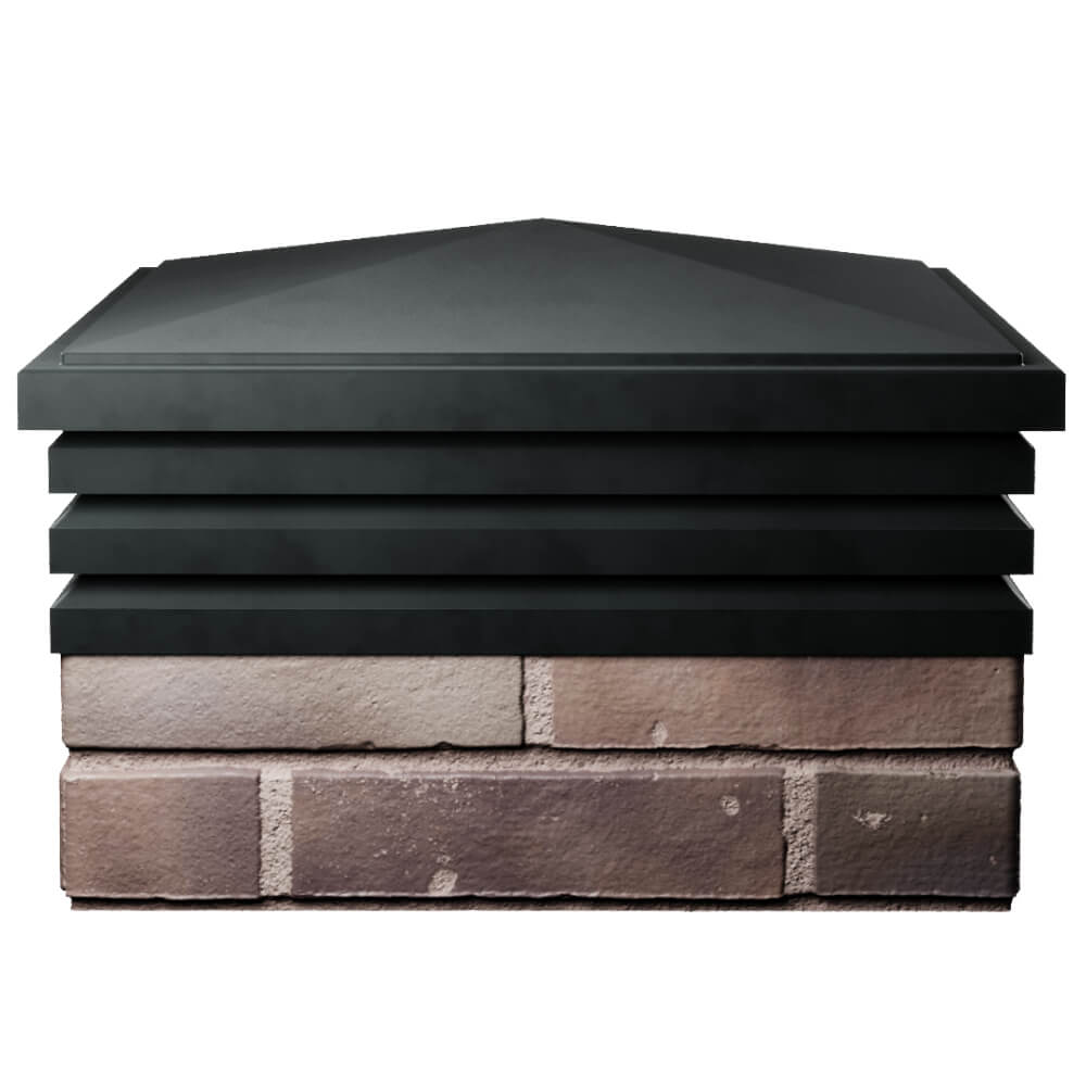 Колпак Zking Бона ХайТек Черный на столб 2х2 кирпича (513х513мм) Мичуринск фото