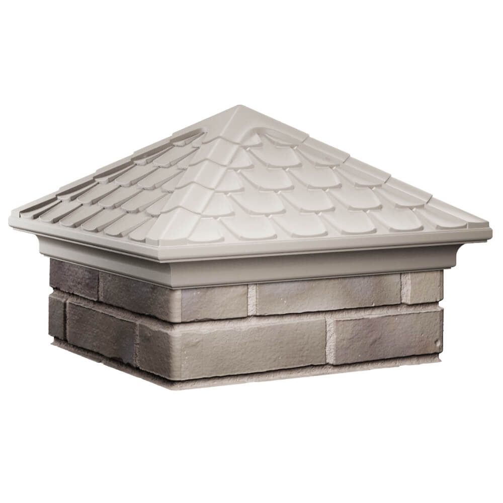 Колпак Zking Эльбрус Бежевый на столб 1.5х1.5 кирпича (385х385мм) в Мичуринске фото