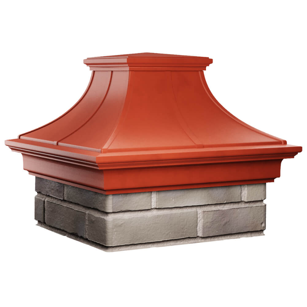 Колпак Zking Монблан Премиум Красный на столб 1.5х1.5 кирпича (385х385мм) в Мичуринске фото