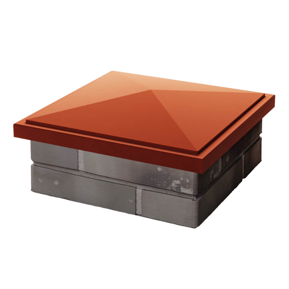 Колпак Zking БонаМоно Красный на столб 1.5х1.5 кирпича (385х385, 400х400мм) в Мичуринске фото