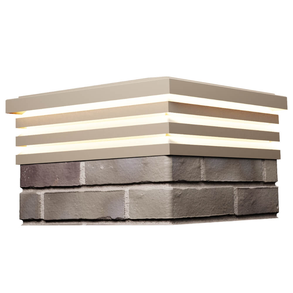 Колпак Zking Бона ХайТек Бежевый на столб 1.5х1.5 кирпича (385х385мм) с подсветкой в Мичуринске фото