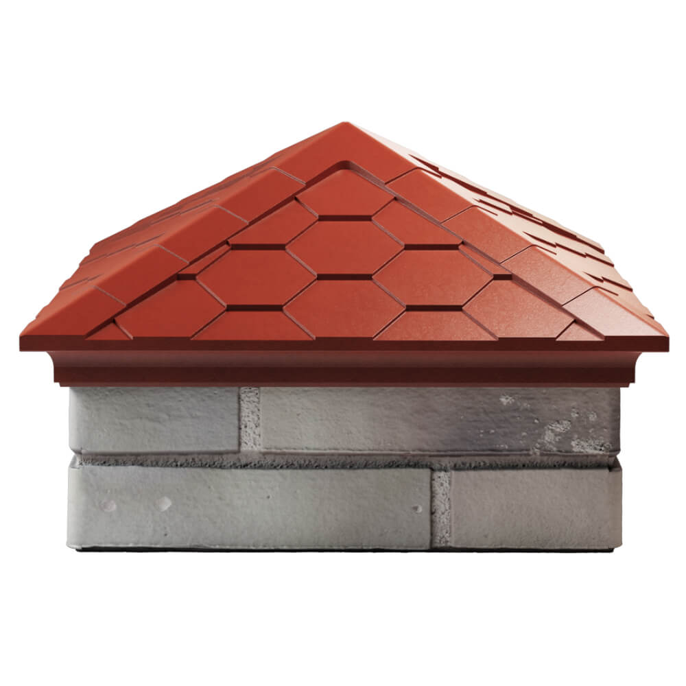 Колпак Zking Эверест Красный на столб 1.5х1.5 кирпича (390х390мм) Мичуринск фото