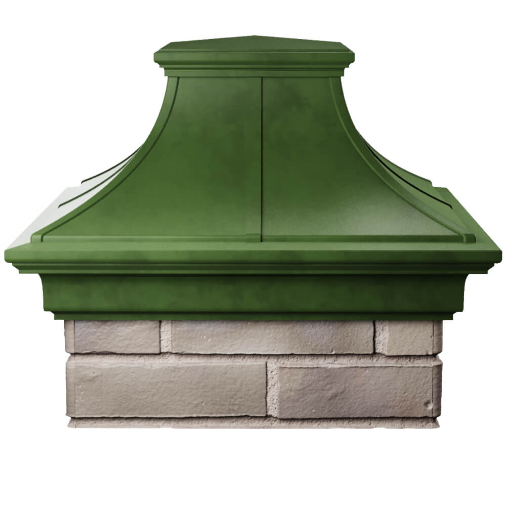Колпак Zking Монблан Премиум Зеленый на столб 1.5х1.5 кирпича (385х385мм) Мичуринск фото