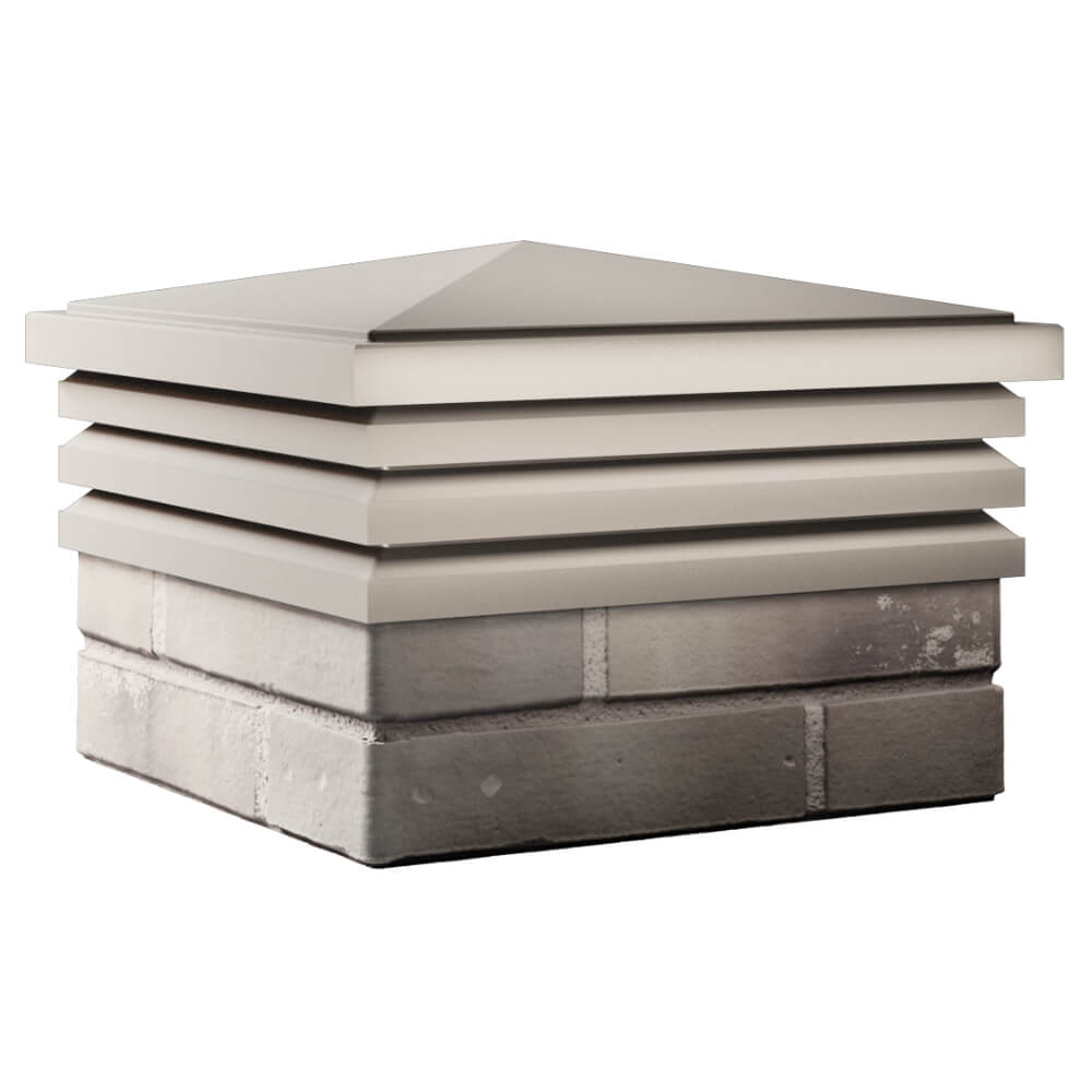 Колпак Zking Бона ХайТек Бежевый на столб 1.5х1.5 кирпича (385х385мм) в Мичуринске фото