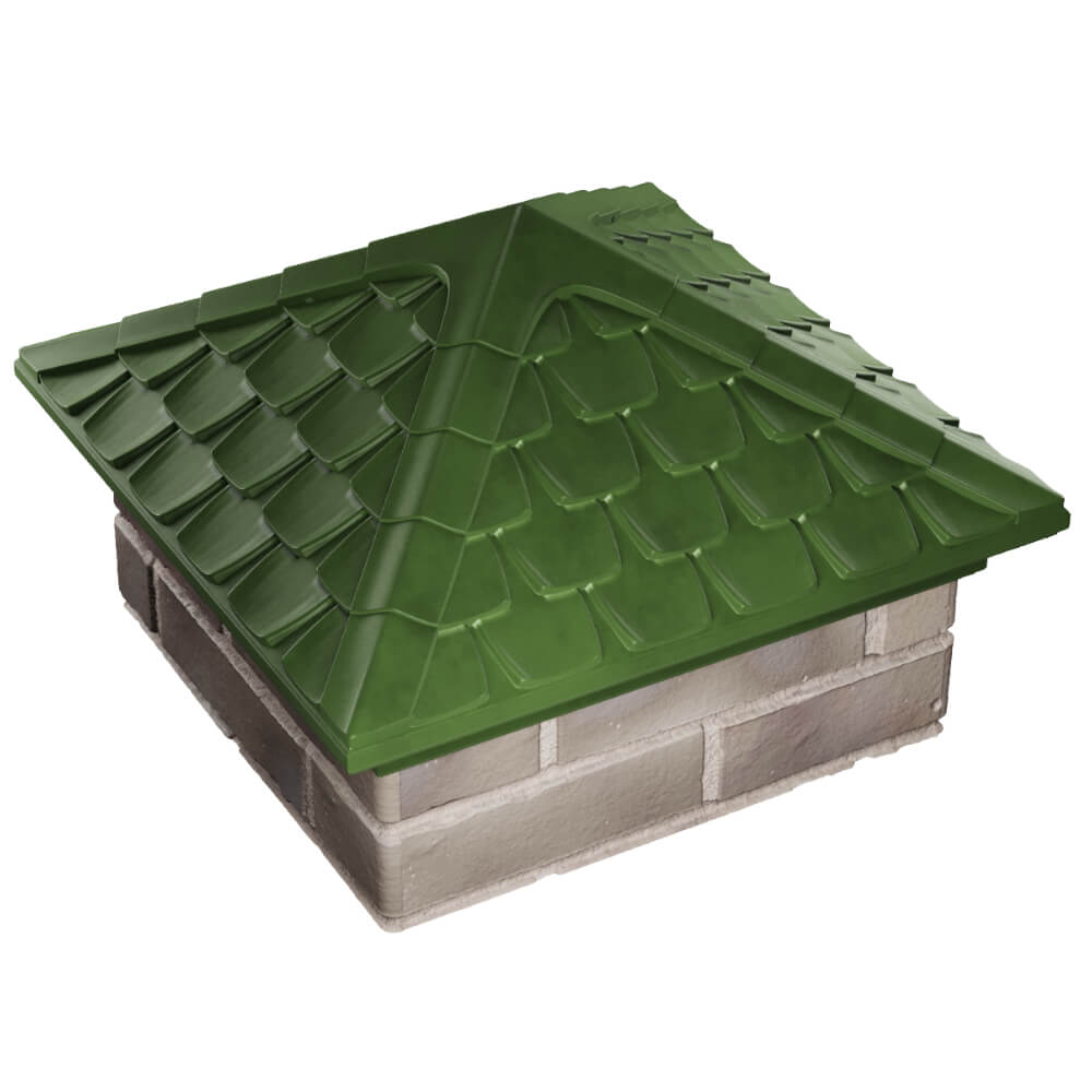 Колпак Zking Эльбрус Зеленый на столб 1.5х1.5 кирпича (385х385мм) в Мичуринске фото