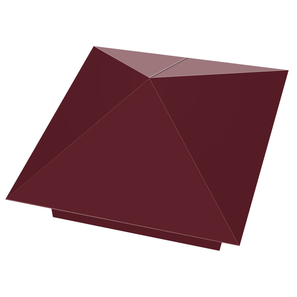 Колпак металлический 390х390мм RAL3005 Красное Вино заборный Мичуринск фото