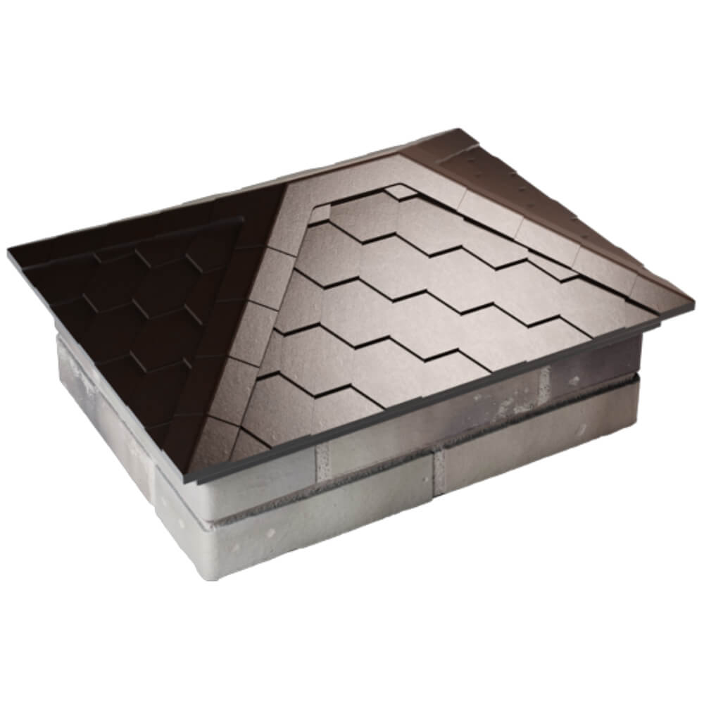 Колпак Zking Эверест Коричневый на столб 2х1.5 кирпича (520х390мм) Мичуринск фото