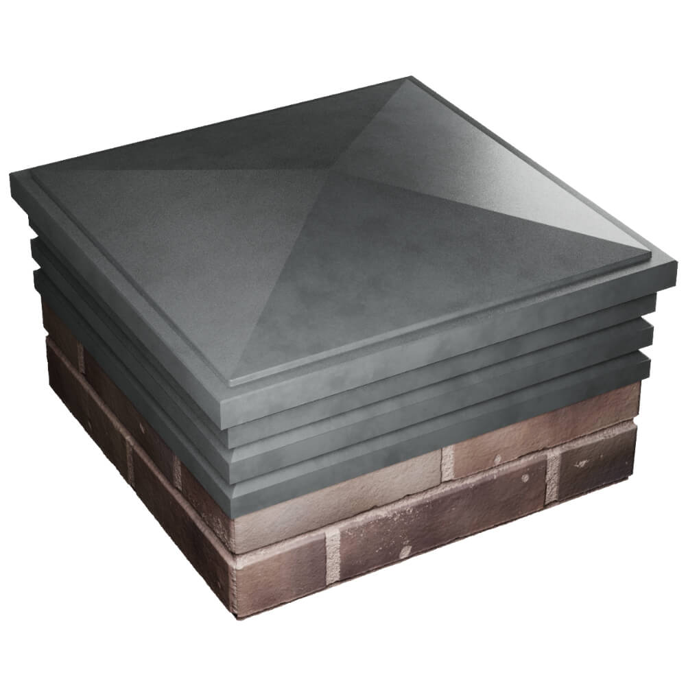 Колпак Zking Бона ХайТек Серый на столб 2х2 кирпича (513х513мм) в Мичуринске фото