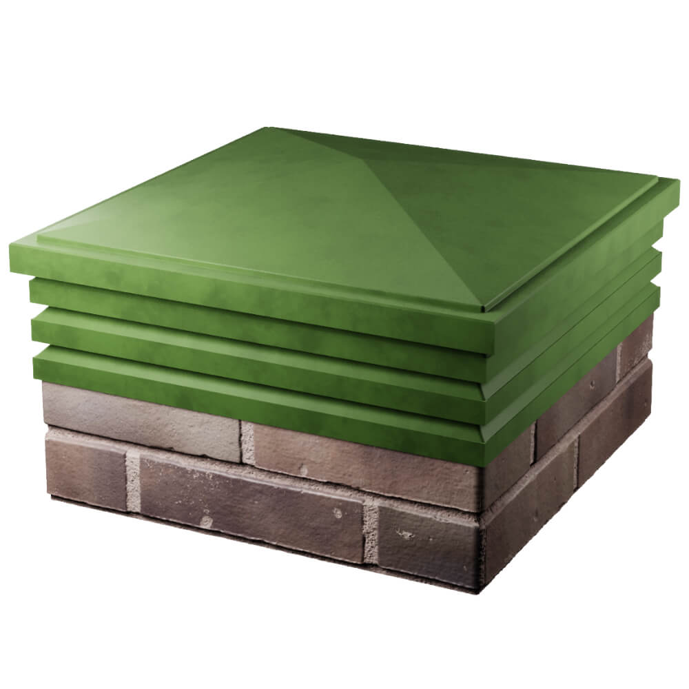 Колпак Zking Бона ХайТек Зеленый на столб 2х2 кирпича (513х513мм) в Мичуринске фото