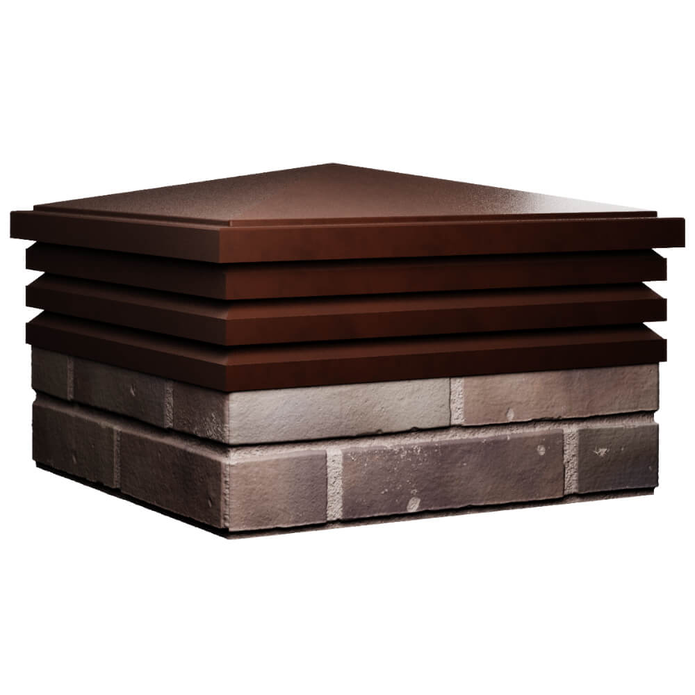 Колпак Zking Бона ХайТек Коричневый на столб 2х2 кирпича (513х513мм) в Мичуринске фото