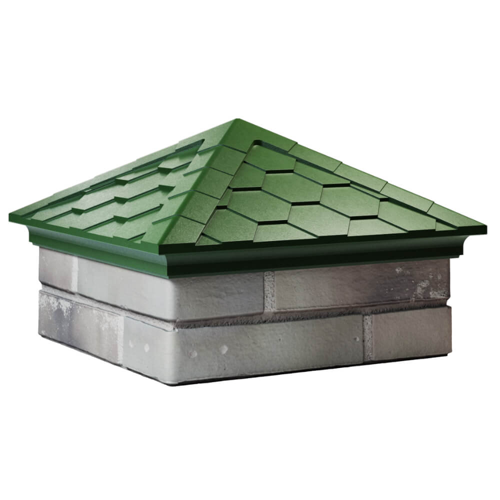 Колпак Zking Эверест Зеленый на столб 1.5х1.5 кирпича (390х390мм) в Мичуринске фото