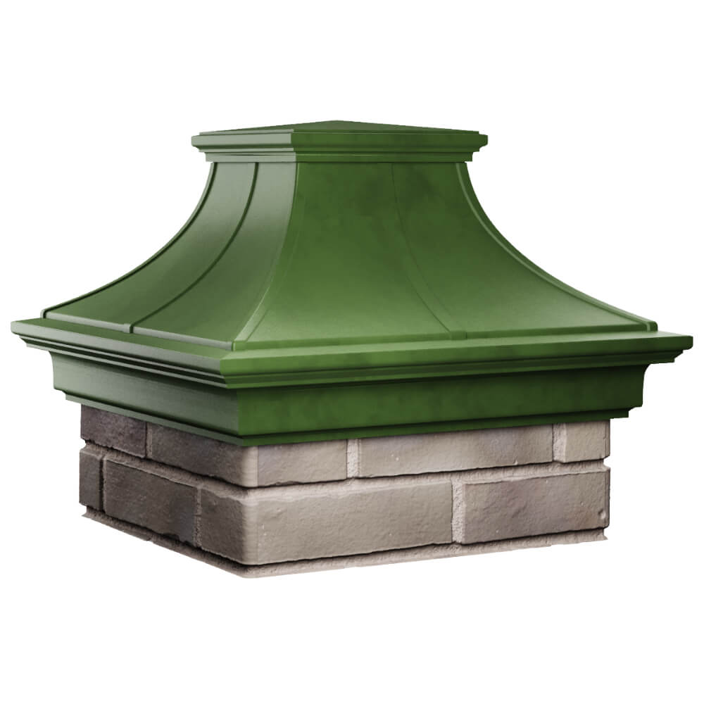 Колпак Zking Монблан Премиум Зеленый на столб 1.5х1.5 кирпича (385х385мм) в Мичуринске фото