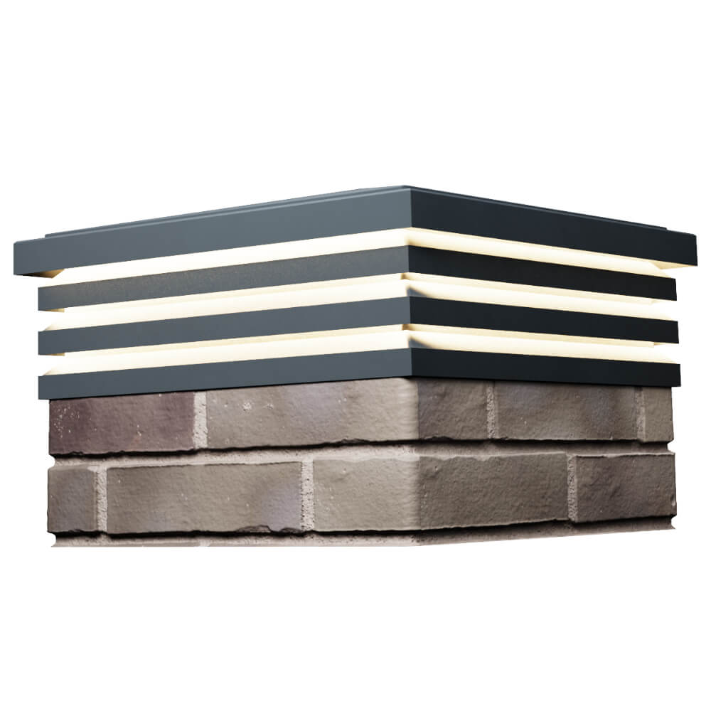 Колпак Zking Бона ХайТек Серый на столб 1.5х1.5 кирпича (385х385мм) с подсветкой в Мичуринске фото