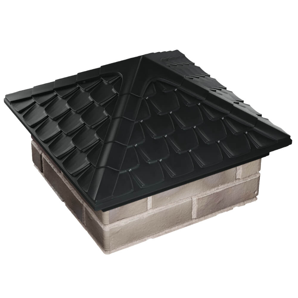 Колпак Zking Эльбрус Черный на столб 1.5х1.5 кирпича (385х385мм) в Мичуринске фото