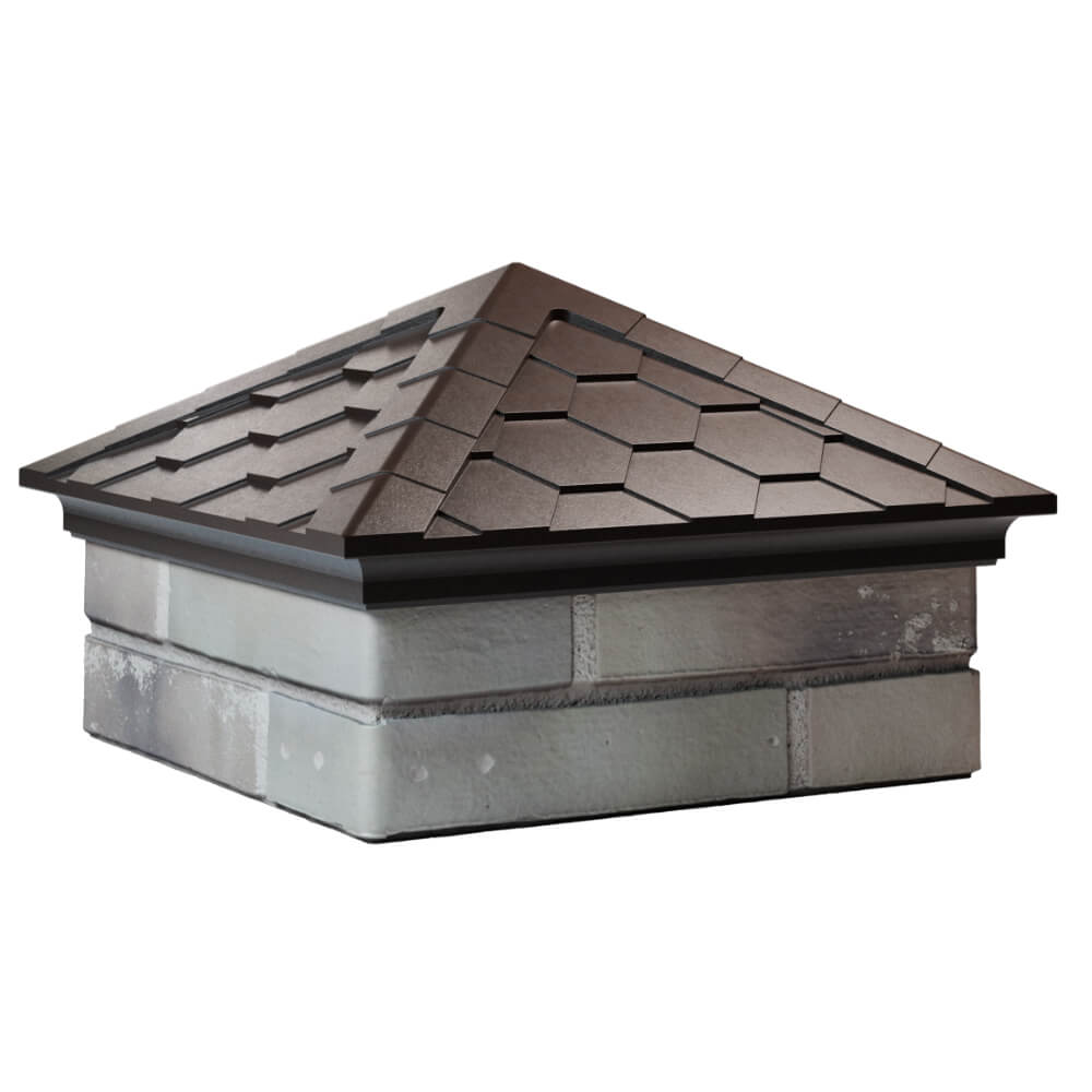 Колпак Zking Эверест Коричневый на столб 1.5х1.5 кирпича (390х390мм) в Мичуринске фото