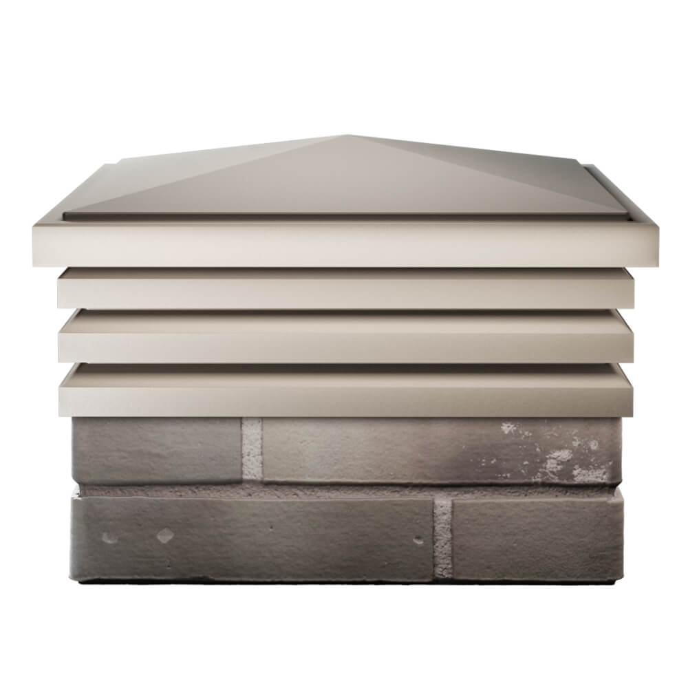 Колпак Zking Бона ХайТек Бежевый на столб 1.5х1.5 кирпича (385х385мм) Мичуринск фото