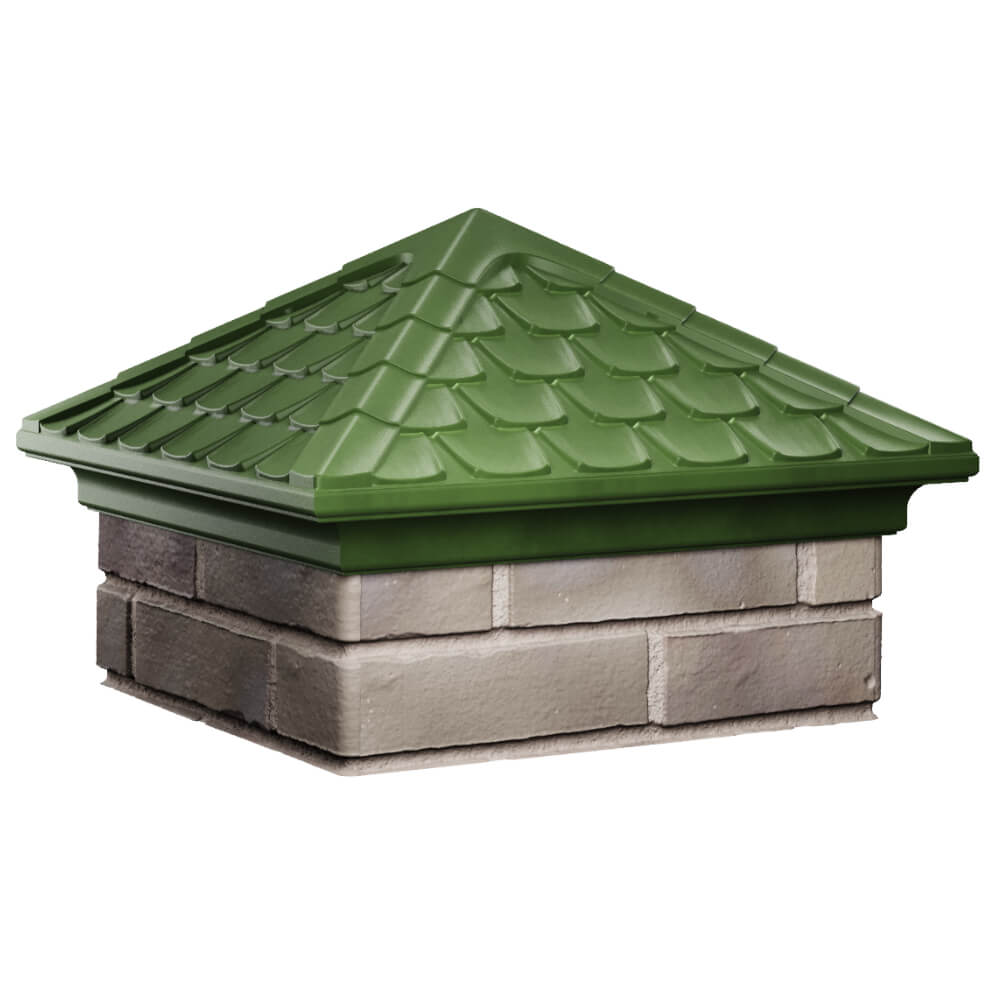 Колпак Zking Эльбрус Зеленый на столб 1.5х1.5 кирпича (385х385мм) в Мичуринске фото