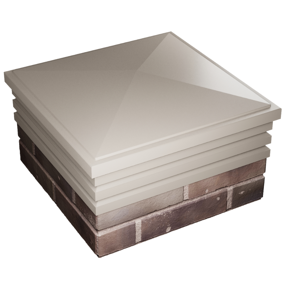 Колпак Zking Бона ХайТек Бежевый на столб 2х2 кирпича (513х513мм) в Мичуринске фото