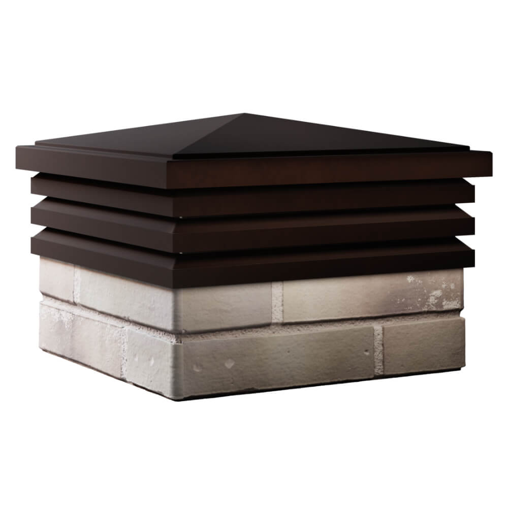 Колпак Zking Бона ХайТек Коричневый на столб 1.5х1.5 кирпича (385х385мм) в Мичуринске фото